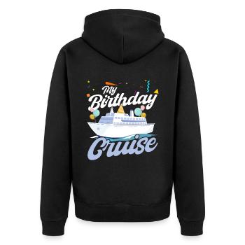 My Birthday Cruise - Unisex Premium Bio Zip Hoodie - Schwarz - Hinten - Nico (187cm)