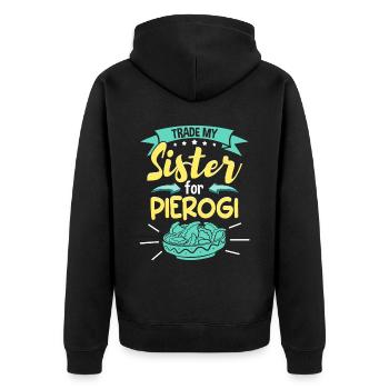Échangez ma sœur contre Pierogi - Veste à capuche bio Premium Unisexe - noir - Dos - Nico (187cm)