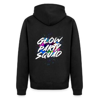 Glow Party Squad - Unisex Premium Organic Zip Hoodie - black - Back - Nico (187cm)