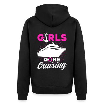 Girls Gone Cruising - Unisex Premium Bio Zip Hoodie - Schwarz - Hinten - Nico (187cm)
