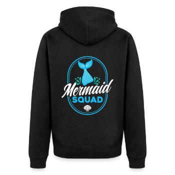 Mermaid Squad - Unisex Premium Bio Zip Hoodie - Schwarz - Hinten - Nico (187cm)