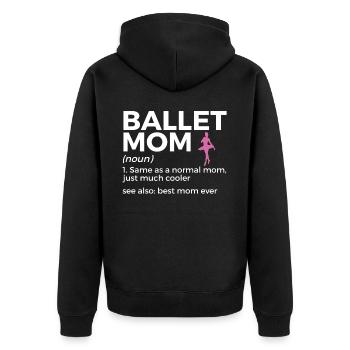 Ballet Tanzen - Unisex Premium Bio Zip Hoodie - Schwarz - Hinten - Nico (187cm)