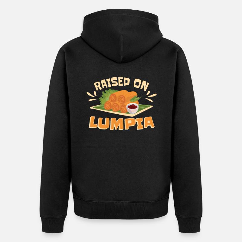 Élevé sur Lumpia Philippines - Veste à capuche bio Premium Unisexe - noir