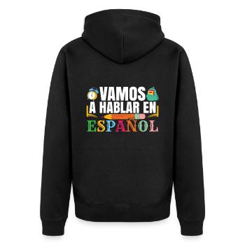 Spanish Class Teacher Bilingual School - Unisex Premium Organic Zip Hoodie - black - Back - Nico (187cm)