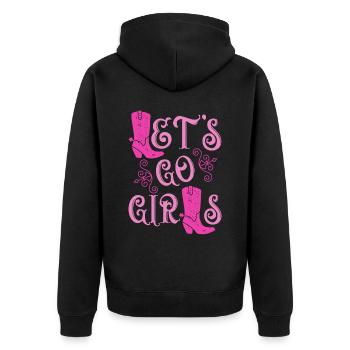 Lets Go Girls Jga Frauen - Unisex Premium Bio Zip Hoodie - Schwarz - Hinten - Nico (187cm)