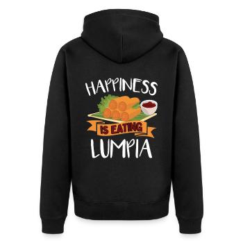 Happiness Is Eating Lumpia Philippines - Unisex Premium Organic Zip Hoodie - black - Back - Nico (187cm)