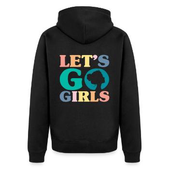 Lets Go Girls Jga Frauen - Unisex Premium Bio Zip Hoodie - Schwarz - Hinten - Nico (187cm)