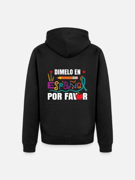 Funny School Spanish Teacher - Unisex Premium Organic Zip Hoodie - black