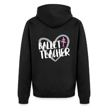Ballet Tanzen - Unisex Premium Bio Zip Hoodie - Schwarz - Hinten - Nico (187cm)
