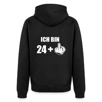 25 Geburtstag - Unisex Premium Bio Zip Hoodie - Schwarz - Hinten - Nico (187cm)