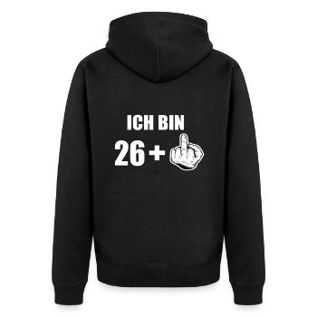 27 Geburtstag - Unisex Premium Bio Zip Hoodie - Schwarz - Hinten - Nico (187cm)