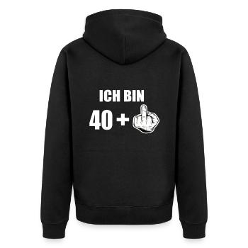 41 Geburtstag - Unisex Premium Bio Zip Hoodie - Schwarz - Hinten - Nico (187cm)