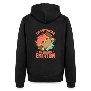 I'm not Weird I'm Limited Edition Platypus - Unisex Premium Organic Zip Hoodie - black - Back - Nico (187cm)