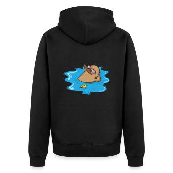 Ornithorynque s’allonge dans l’eau et se détend - Veste à capuche bio Premium Unisexe - noir - Dos - Nico (187cm)