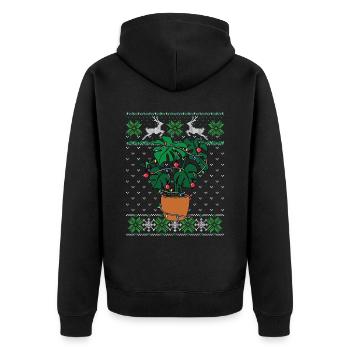 Plantes Monstera Ugly Christmas Style - Veste à capuche bio Premium Unisexe - noir - Dos - Nico (187cm)