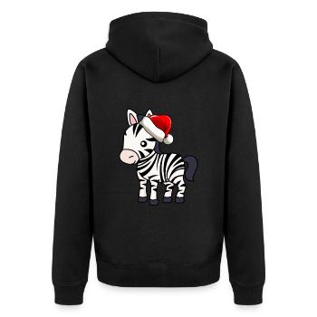 Zebra Comic Christmas - Veste à capuche bio Premium Unisexe - noir - Dos - Nico (187cm)