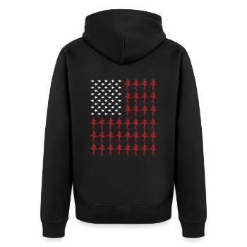 Ballet Tanzen - Unisex Premium Bio Zip Hoodie - Schwarz - Hinten - Nico (187cm)