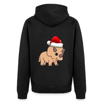 Dinosaure tricératops Noël - Veste à capuche bio Premium Unisexe - noir - Dos - Nico (187cm)