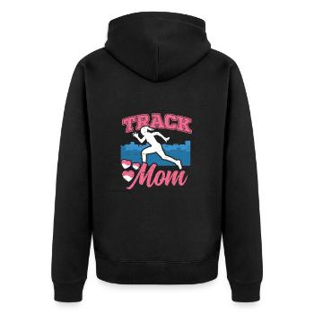 Läufer Running Girl Leichtathletik-track Mom - Unisex Premium Bio Zip Hoodie - Schwarz - Hinten - Nico (187cm)