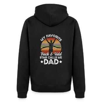 Laufen Leichtathletik Nennt Mich Dad Runner - Unisex Premium Bio Zip Hoodie - Schwarz - Hinten - Nico (187cm)