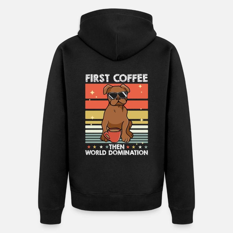 Café Bulldog - Veste à capuche bio Premium Unisexe - noir