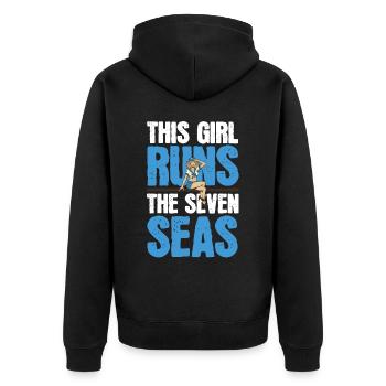 Voile Sailor Sailboat Girls - Veste à capuche bio Premium Unisexe - noir - Dos - Nico (187cm)
