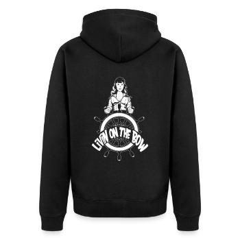 Segeln Segler Segelboot Helm - Unisex Premium Bio Zip Hoodie - Schwarz - Hinten - Nico (187cm)