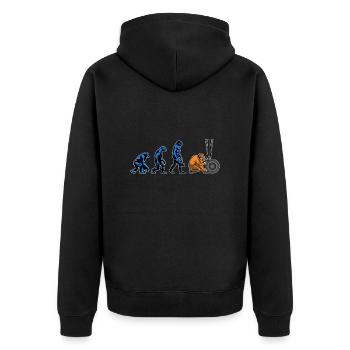 Évolution des mécaniciens d’aéronefs - Veste à capuche bio Premium Unisexe - noir - Dos - Nico (187cm)