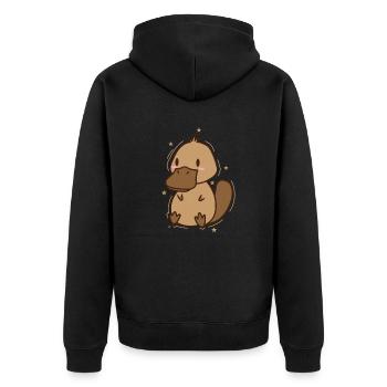 Platypus as duck Outback Australia - Unisex Premium Organic Zip Hoodie - black - Back - Nico (187cm)