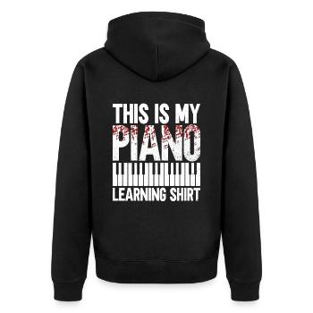 This Is My Piano Learning Shirt - Klavier Pianist - Veste à capuche bio Premium Unisexe - noir - Dos - Nico (187cm)