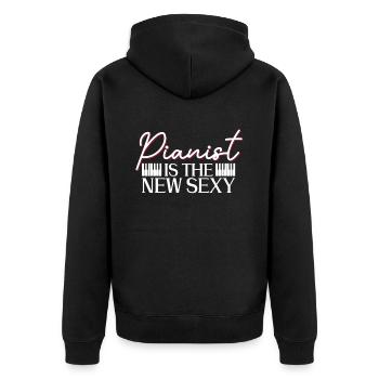 Le pianiste est le nouveau pianiste sexy - piano - Veste à capuche bio Premium Unisexe - noir - Dos - Nico (187cm)