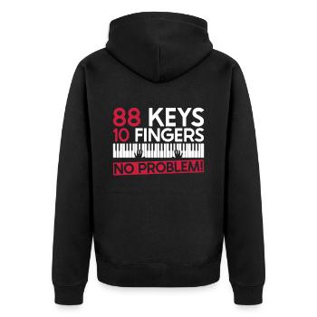 88 touches 10 doigts pas de problème! -Piano - Veste à capuche bio Premium Unisexe - noir - Dos - Nico (187cm)