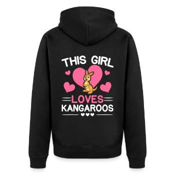 Cette fille aime les kangourous Safari Wildlife Animal - Veste à capuche bio Premium Unisexe - noir - Dos - Nico (187cm)