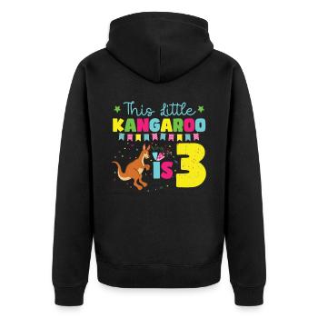 Ce petit kangourou est 3 animaux sauvages anniversaire - Veste à capuche bio Premium Unisexe - noir - Dos - Nico (187cm)