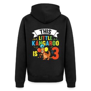 Ce petit kangourou est 3 animaux sauvages anniversaire - Veste à capuche bio Premium Unisexe - noir - Dos - Nico (187cm)