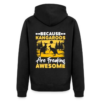 Parce que les kangourous sont des animaux sauvages impressionnants - Veste à capuche bio Premium Unisexe - noir - Dos - Nico (187cm)