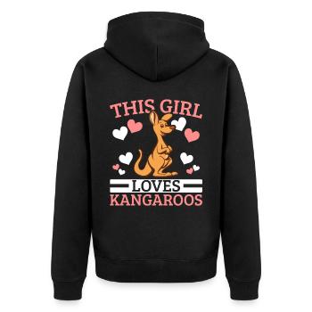 Cette fille aime les kangourous Safari Wildlife Animal - Veste à capuche bio Premium Unisexe - noir - Dos - Nico (187cm)