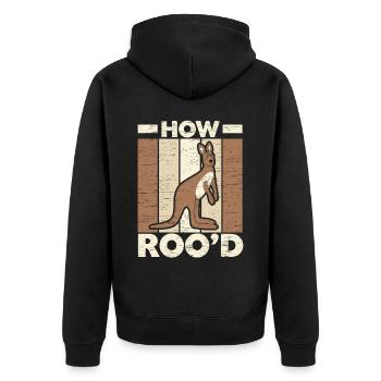 Comment Roo’d Kangaroo Wildlife Animal Australie - Veste à capuche bio Premium Unisexe - noir - Dos - Nico (187cm)
