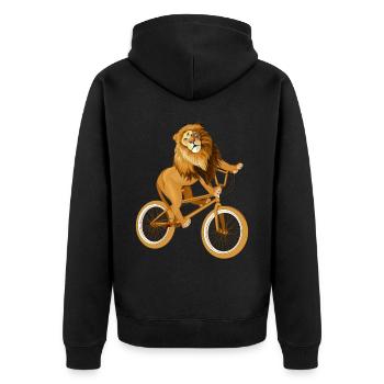 Lion Whisperer Safari Wildlife Animal Bike Lover - Veste à capuche bio Premium Unisexe - noir - Dos - Nico (187cm)