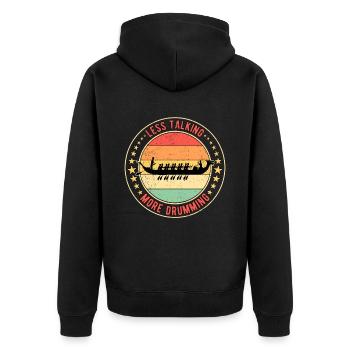 Drachenbootrennen Drachenboot Less Talking - Unisex Premium Bio Zip Hoodie - Schwarz - Hinten - Nico (187cm)