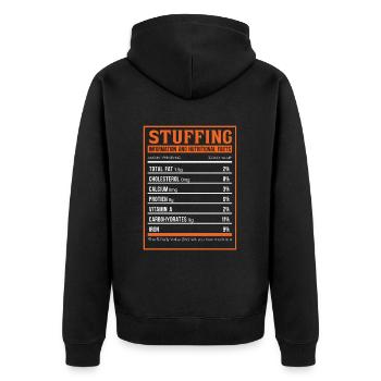 Putenfüllungerntedank-herbstsaison-kürbis - Unisex Premium Bio Zip Hoodie - Schwarz - Hinten - Nico (187cm)