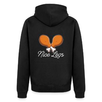 Schöne Beine Thanksgiving Herbstsaison - Unisex Premium Bio Zip Hoodie - Schwarz - Hinten - Nico (187cm)