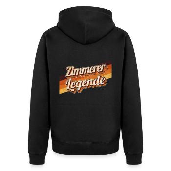 Zimmermann Geburtstag als Legende geboren Zimmerer - Unisex Premium Bio Zip Hoodie - Schwarz - Hinten - Nico (187cm)