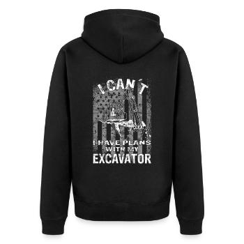 Excavatrice - ouvrier du bâtiment - opérateur d'excavatrice - Veste à capuche bio Premium Unisexe - noir - Dos - Nico (187cm)