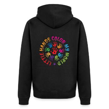Little Hands Color My World Kindergarten Lehrerin - Unisex Premium Bio Zip Hoodie - Schwarz - Hinten - Nico (187cm)