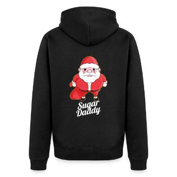 He Is Bringing Sugar Daddy Santa On Christmas - Unisex Premium Bio Zip Hoodie - Schwarz - Hinten - Nico (187cm)