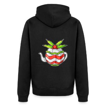 Théière d'automne avec gui pour Noël - Veste à capuche bio Premium Unisexe - noir - Dos - Nico (187cm)