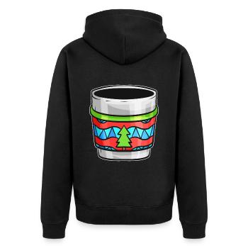 Bécher d’automne avec pull moche pour Noël - Veste à capuche bio Premium Unisexe - noir - Dos - Nico (187cm)