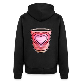 Gobelet d'automne avec des coeurs pour Noël - Veste à capuche bio Premium Unisexe - noir - Dos - Nico (187cm)