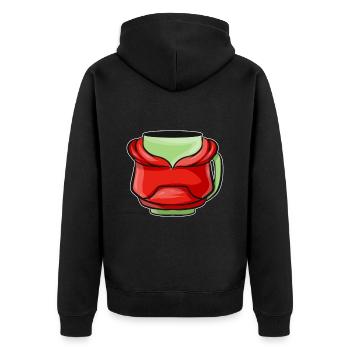 Bécher d’automne avec sweat à capuche rouge pour Noël - Veste à capuche bio Premium Unisexe - noir - Dos - Nico (187cm)